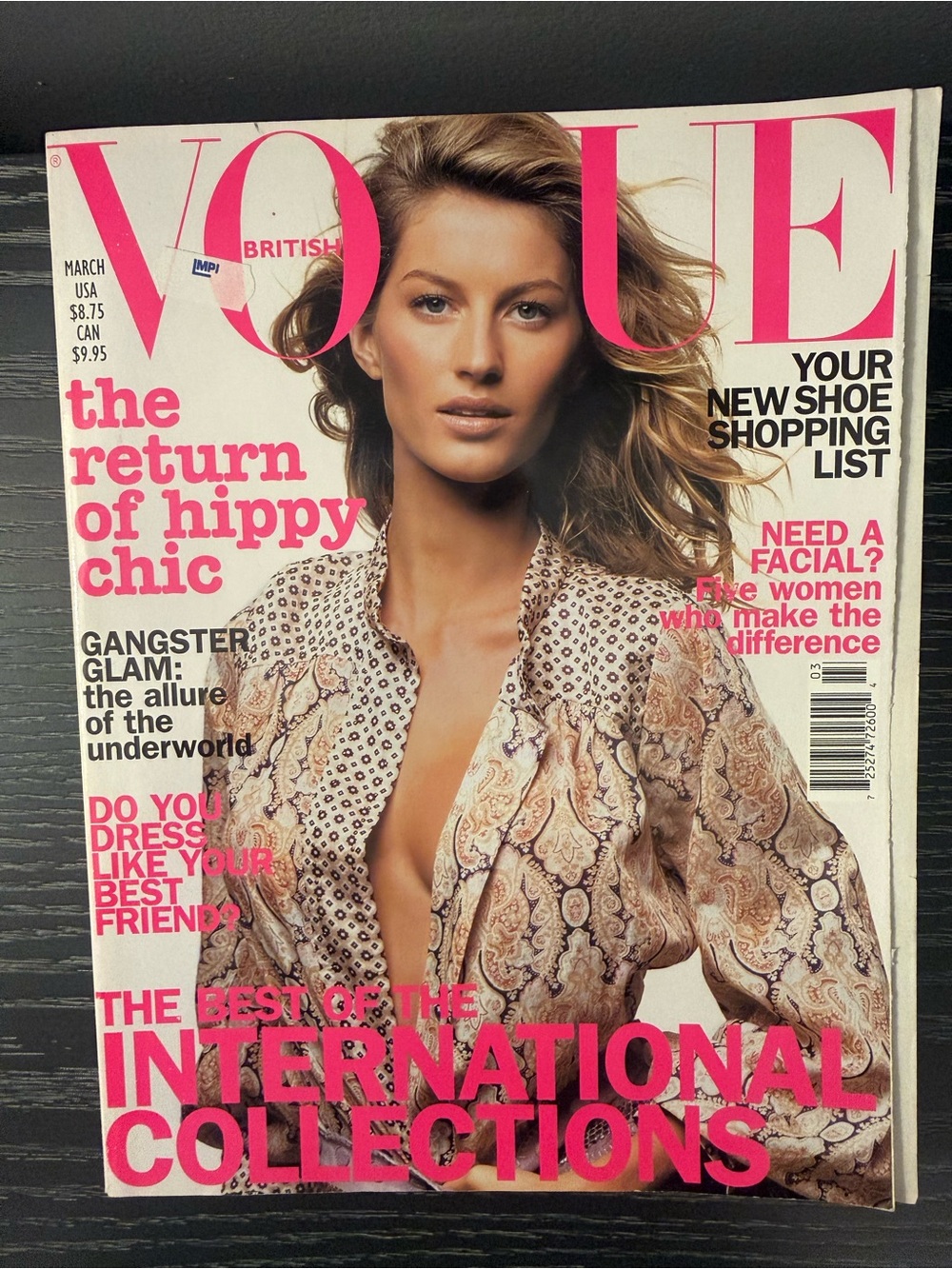 Vogue British March 2002: Cover - Gisele Bundchen
